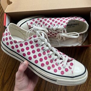 Converse Chuck 70 Low “Happy Camper” Off White/Hot Pink Shoes (Size Men’s 10.5)